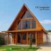 Rumah Kayu Jati Segitiga Minimalis Modern 6x7: Tren Lounge House Estetis untuk Investasi Villa dan Hunian