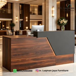 Meja Resepsionis Kayu Jati CV. Luqman Jaya Furniture