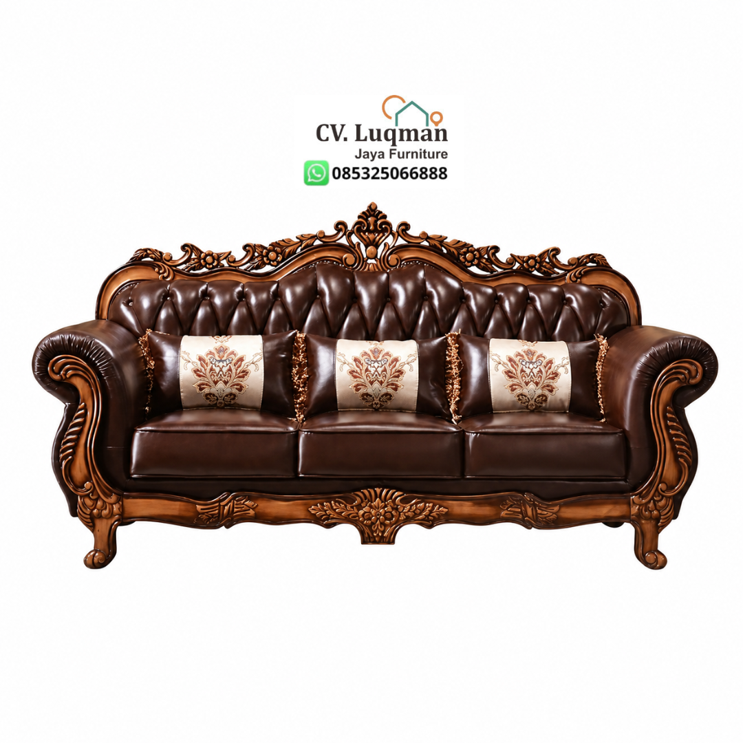 Sofa Tamu Ukir Mewah Kayu Jati