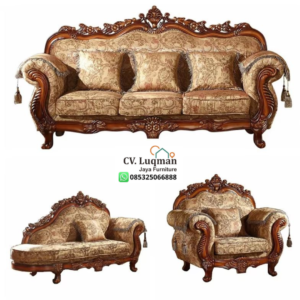 Sofa Tamu Ukir Mewah Klasik Premium
