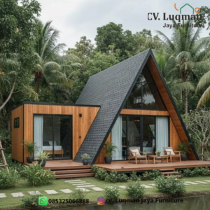 Rumah Kayu Segitiga Kombinasi
