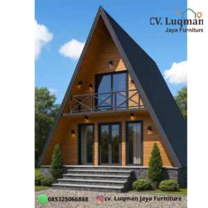 Hunian Kayu Jati Modern Model Segitiga Eksklusif