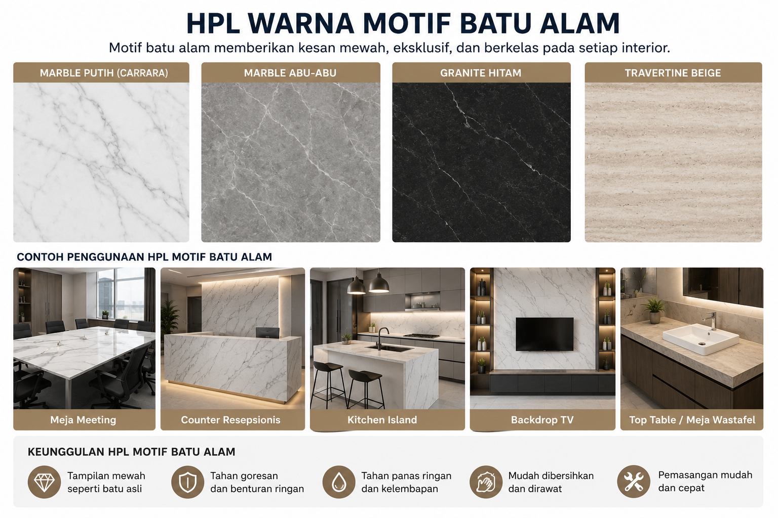 HPL Motif Batu Alam HPL Motif Batu Alam