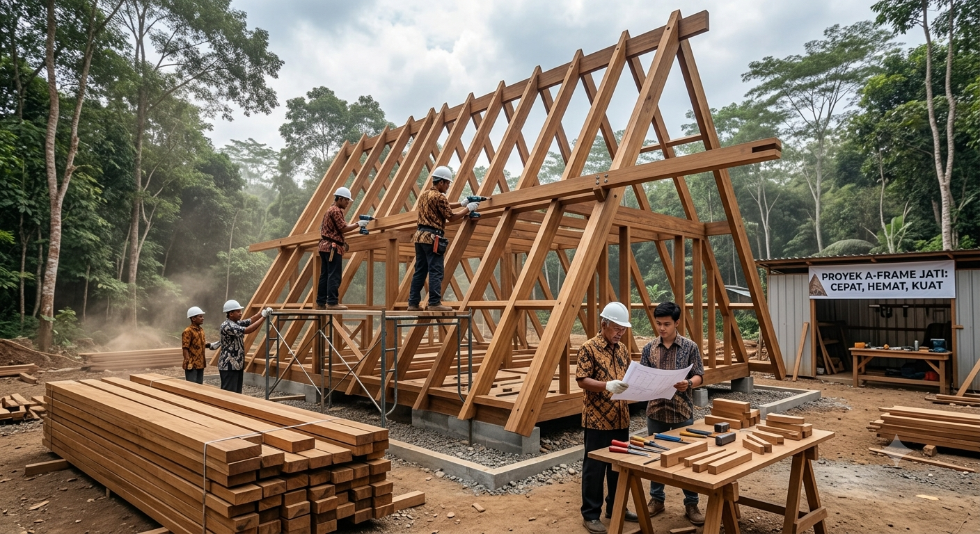 5 Keunggulan Rumah Kayu Jati A-Frame untuk Hunian Kekinian