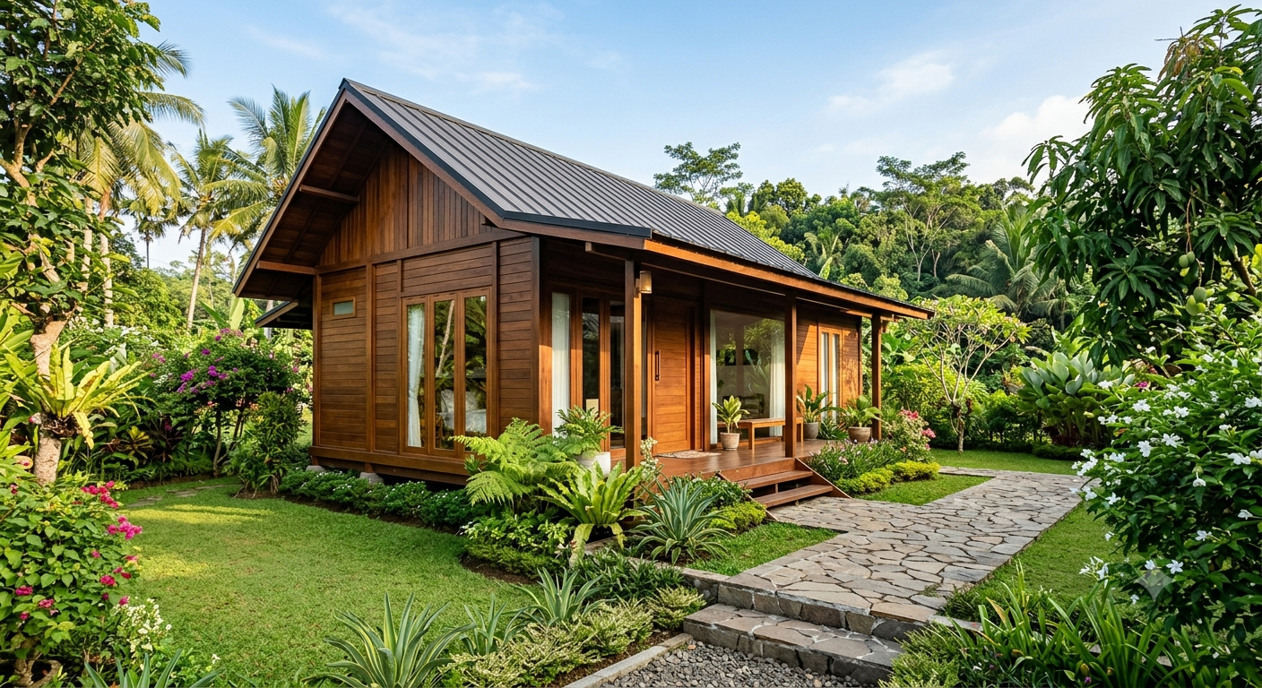 Rumah Kayu Jati Minimalis