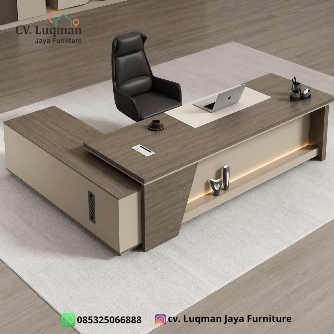 Meja Direktur Modern Elegan CV. Luqman Jaya Furniture