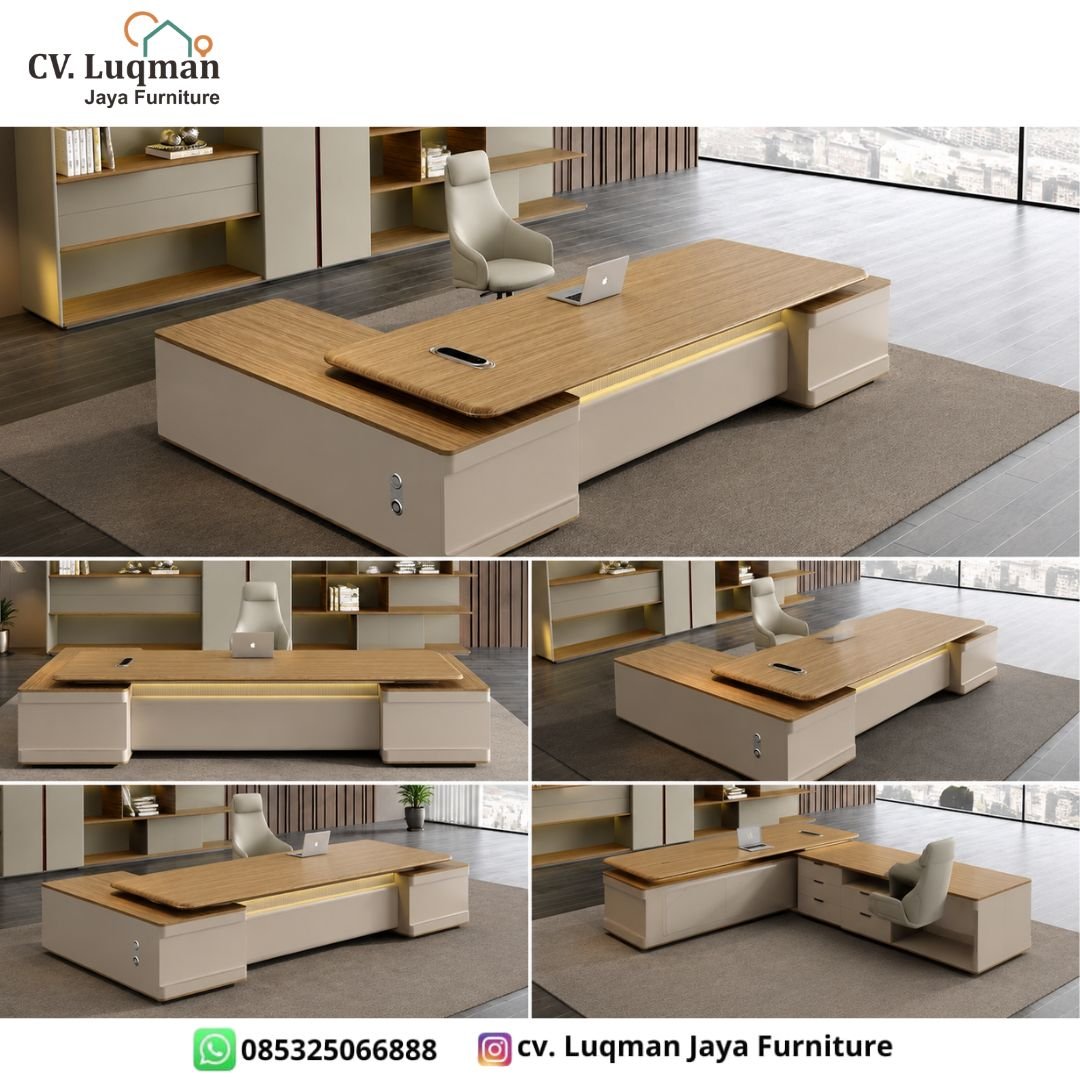 Meja Direktur Mewah L-Shape Premium Meja Direktur Mewah L-Shape Premium