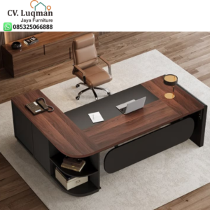 Meja Kantor Direktur Modern Minimalis HPL Premium