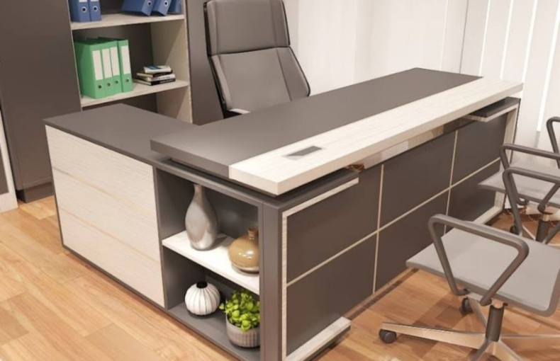 Meja Eksekutif L-Shape Revolusioner dari CV. Luqman Jaya Furniture