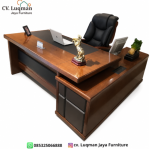 Meja Direktur Minimalis Modern L-Shape Premium dari CV. Luqman Jaya Furniture