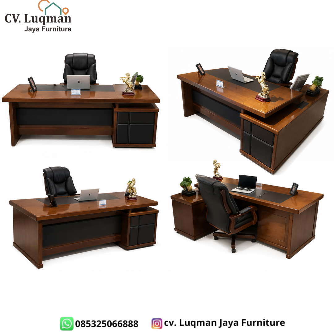 Meja Direktur Minimalis Modern L-Shape Premium dari CV. Luqman Jaya Furniture Meja Direktur Minimalis Modern L-Shape Premium dari CV. Luqman Jaya Furniture