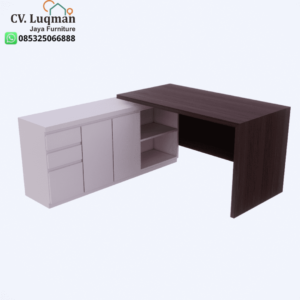 Meja Kantor Minimalis L-Shape Modern