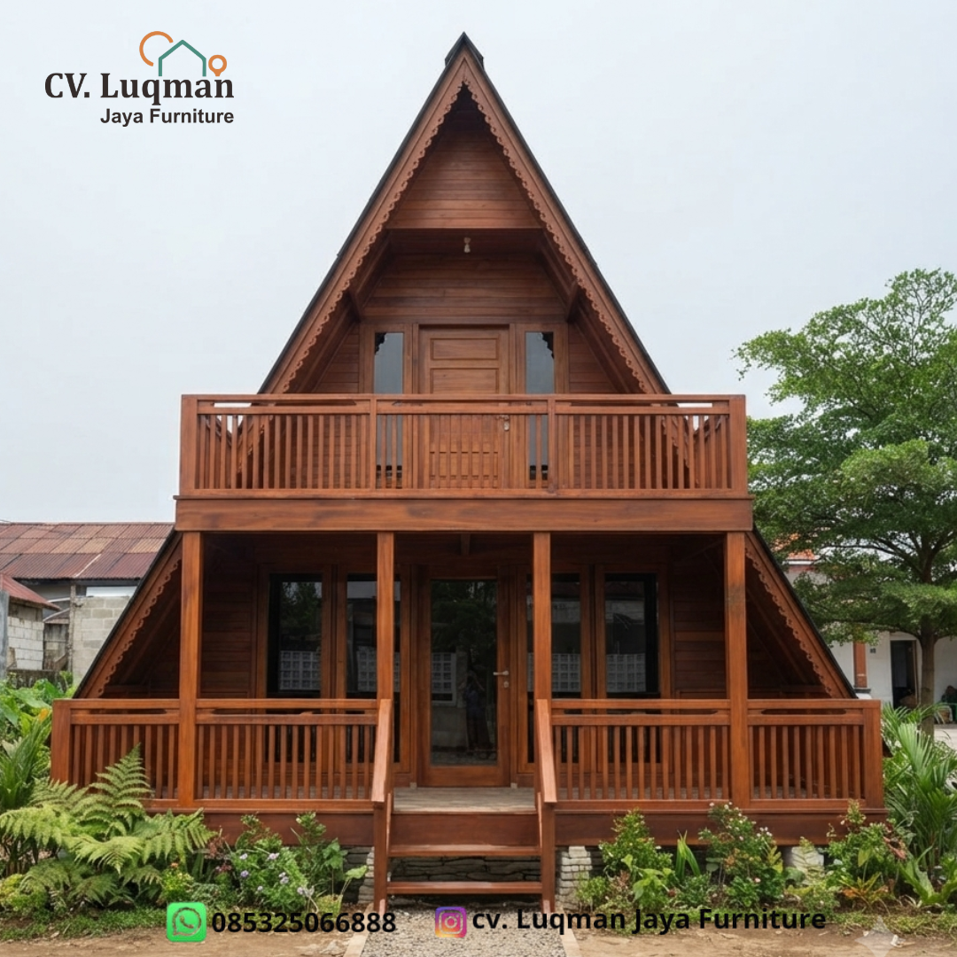Hunian Kayu Jati Modern Model Segitiga Eksklusif