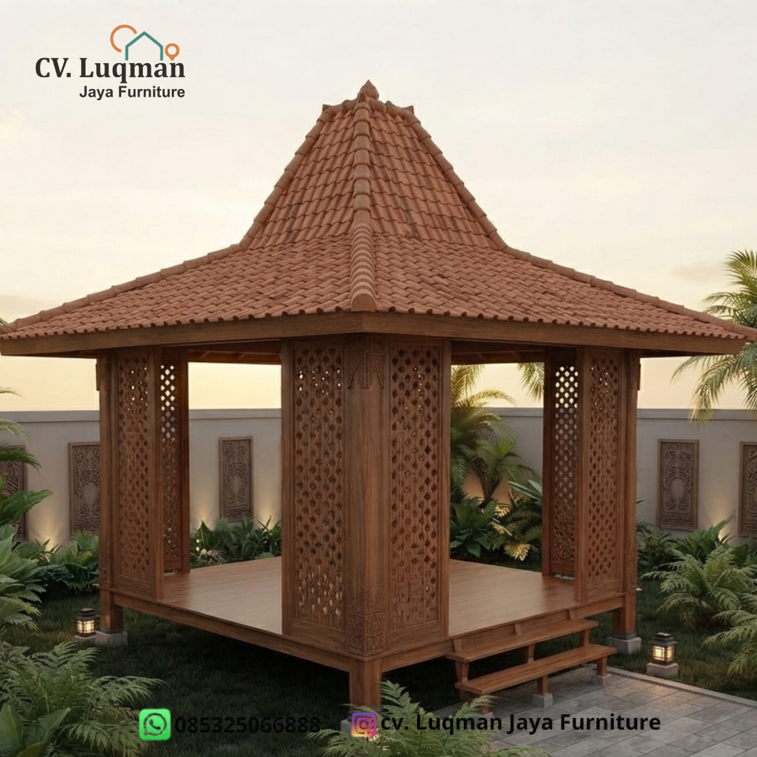 Gazebo Modern Kayu Jati