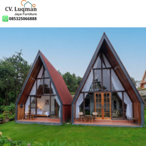 Rumah Kayu Segitiga Estetik