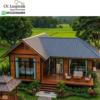 Rumah Kayu Minimalis Modern Kayu Jati Solid Ukuran 6x7 Meter