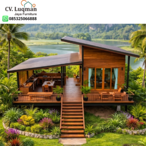 Rumah Panggung Kayu Jati Modern