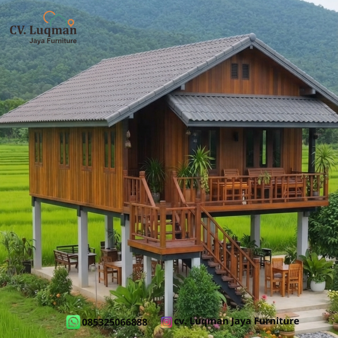 Rumah Panggung Modern Kayu Jati Perhutani