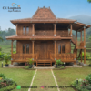 Rumah Kayu Jati Dua Lantai Klasik Luqman Jaya - Mewah, Kokoh, & Artistik
