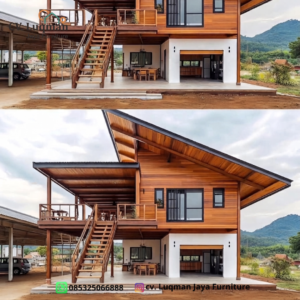 Rumah Panggung Kayu Jati Modern