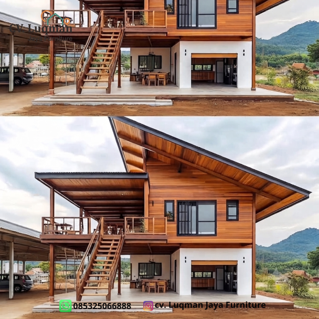Rumah Panggung Kayu Jati Modern