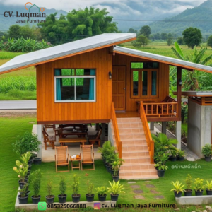 Rumah Panggung Kayu Jati Modern