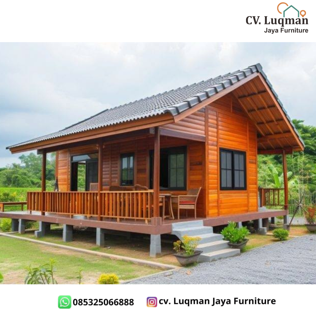 Rumah Kayu Jati Panggung Minimalis 6x7