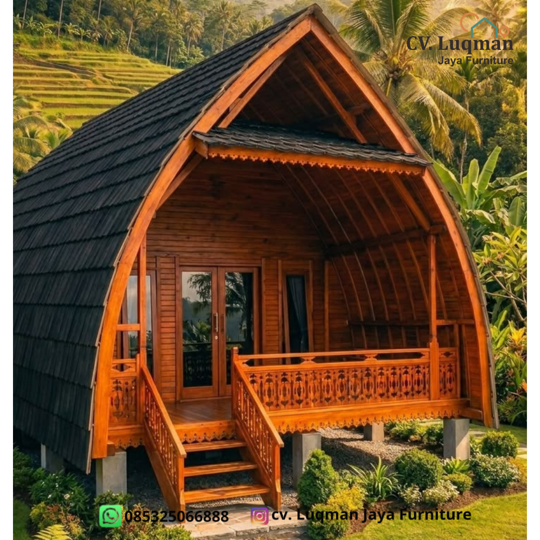 Rumah Lumbung Kayu Jati Modern 1 Lantai