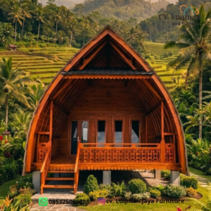 Rumah Lumbung Kayu Jati Modern 1 Lantai