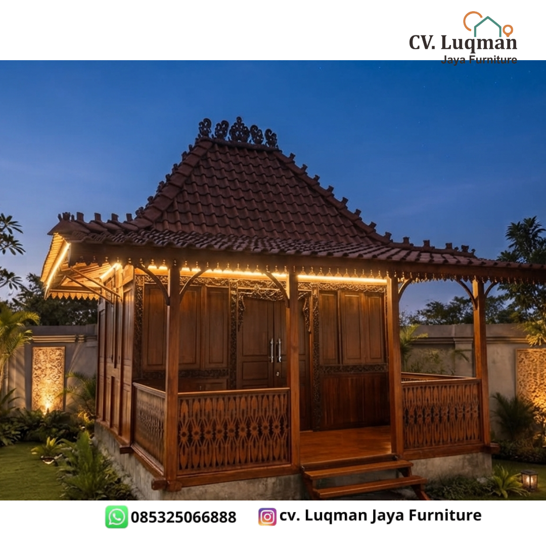 Gazebo Ukir Kayu Jati Perhutani Jepara