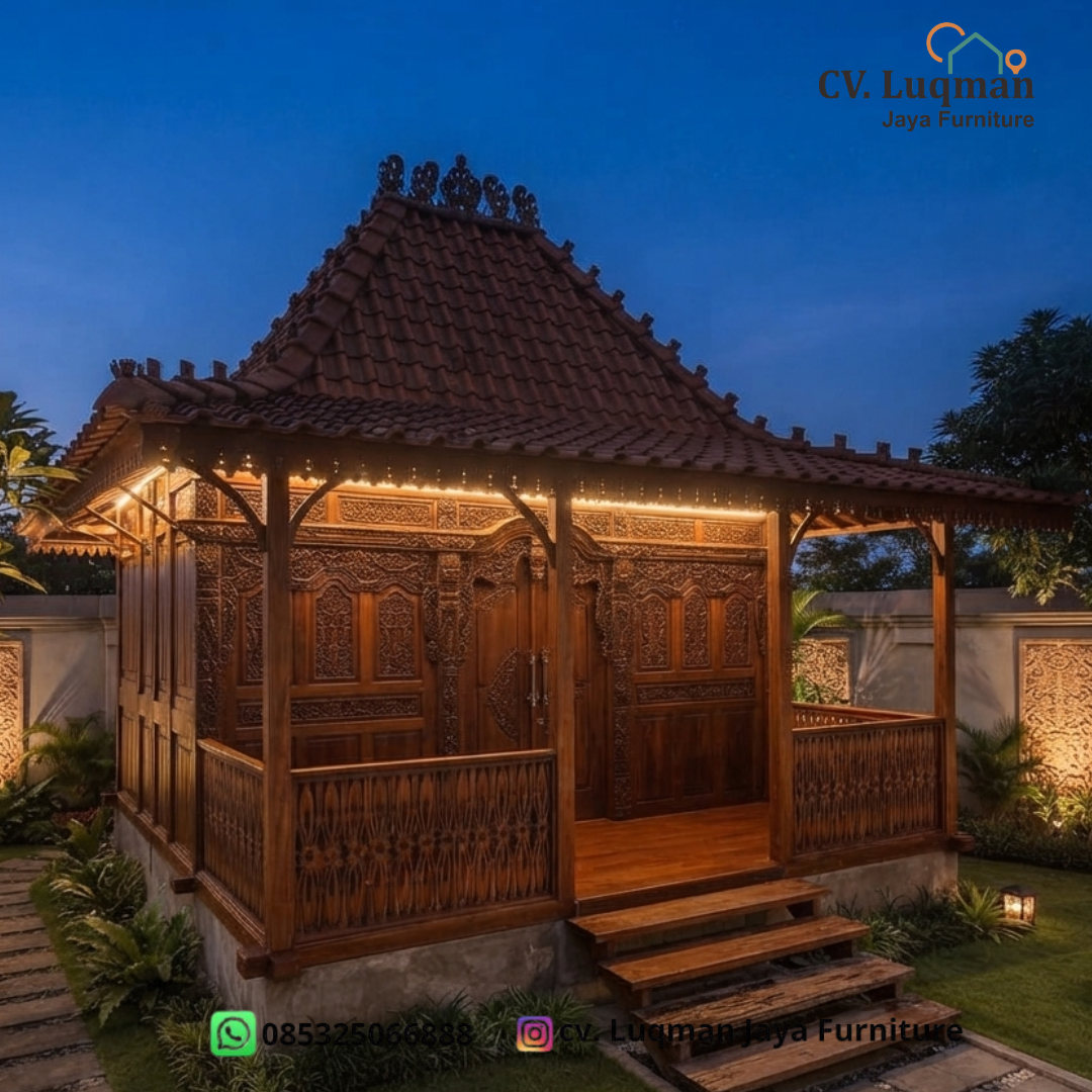 Gazebo Ukir Kayu Jati Perhutani Jepara