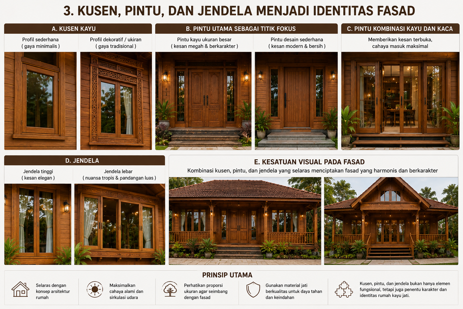 7 Detail Arsitektur yang Bisa Mengubah Karakter Rumah Kayu Jati
