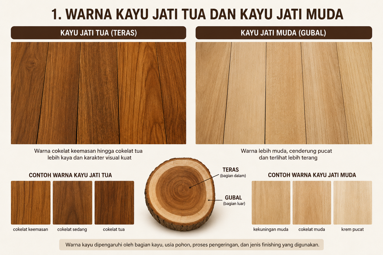 6 Perbedaan Kayu Jati Tua dan Kayu Jati Muda untuk Pembuatan Rumah