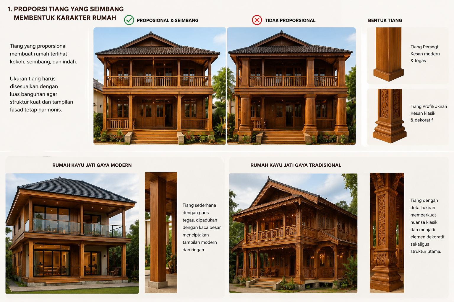 6 Detail Rumah Kayu Jati yang Menentukan Kesan Mewah pada Hunian