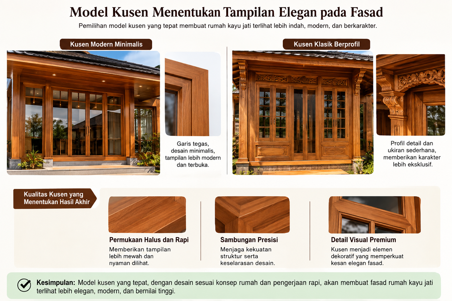 6 Detail Rumah Kayu Jati yang Menentukan Kesan Mewah pada Hunian