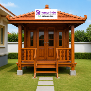 Gazebo Minimalis Kayu Jati