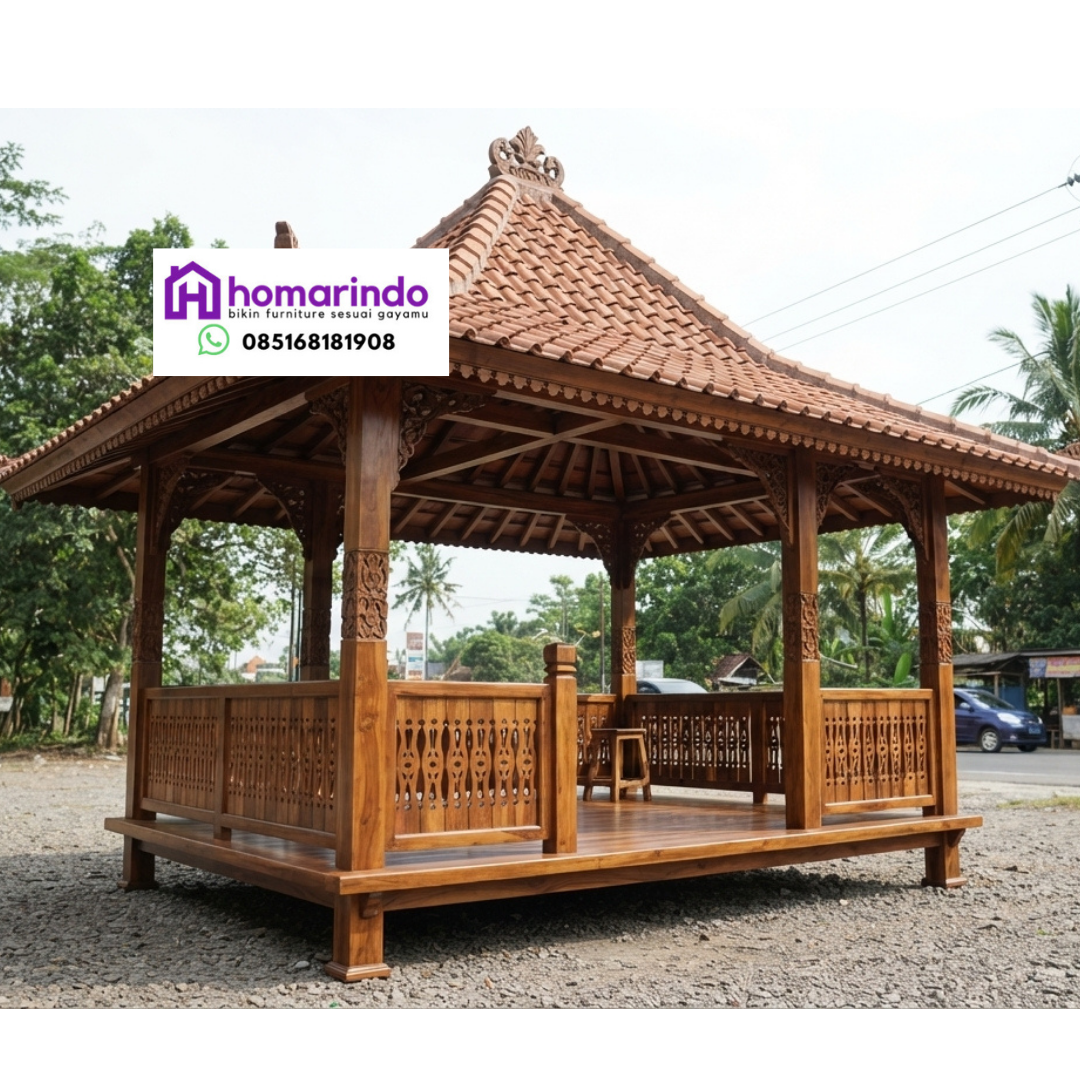 Gazebo Ukir Kayu Jati Klasik Gazebo Ukir Kayu Jati Klasik