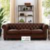 Sofa Kulit Asli Chesterfield 3 Dudukan
