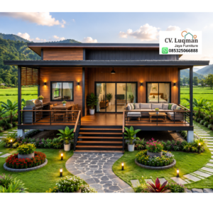 Rumah Panggung Kayu Jati Modern