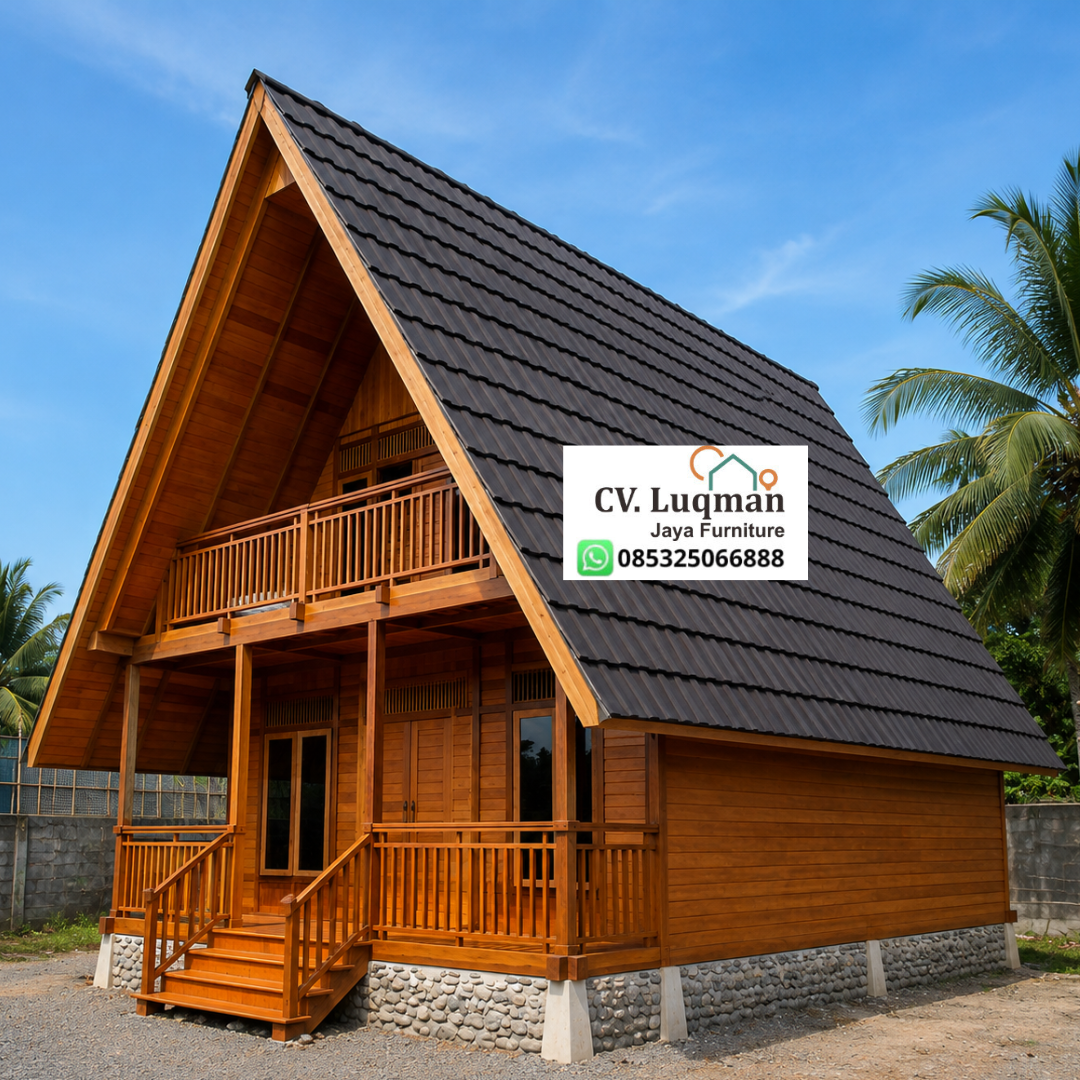 Rumah Segitiga Kayu Jati 2 Lantai Rumah Segitiga Kayu Jati 2 Lantai