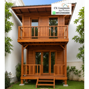 Rumah Kayu Jati Modern 2 Lantai