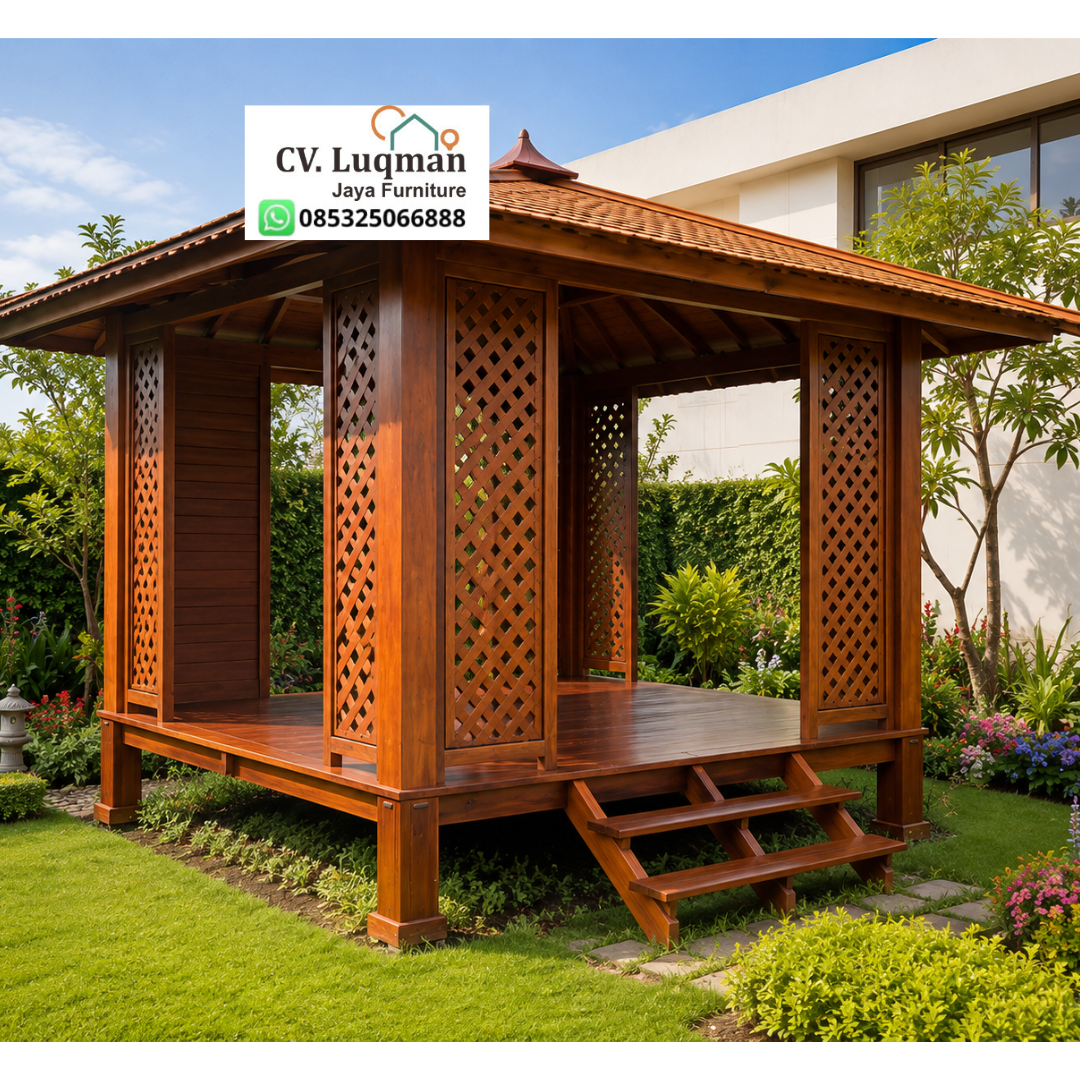 Gazebo Kayu Jati Minimalis Gazebo Kayu Jati Minimalis