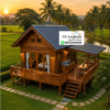 Rumah Glamping Minimalis Kayu Jati Alami