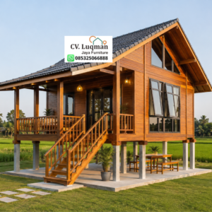 Rumah Panggung Kayu Jati Minimalis