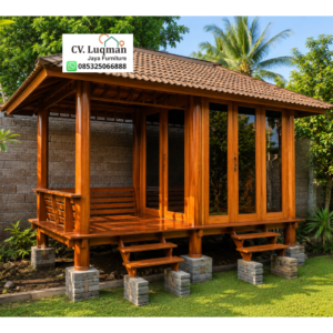 Gazebo Minimalis Kayu Jati