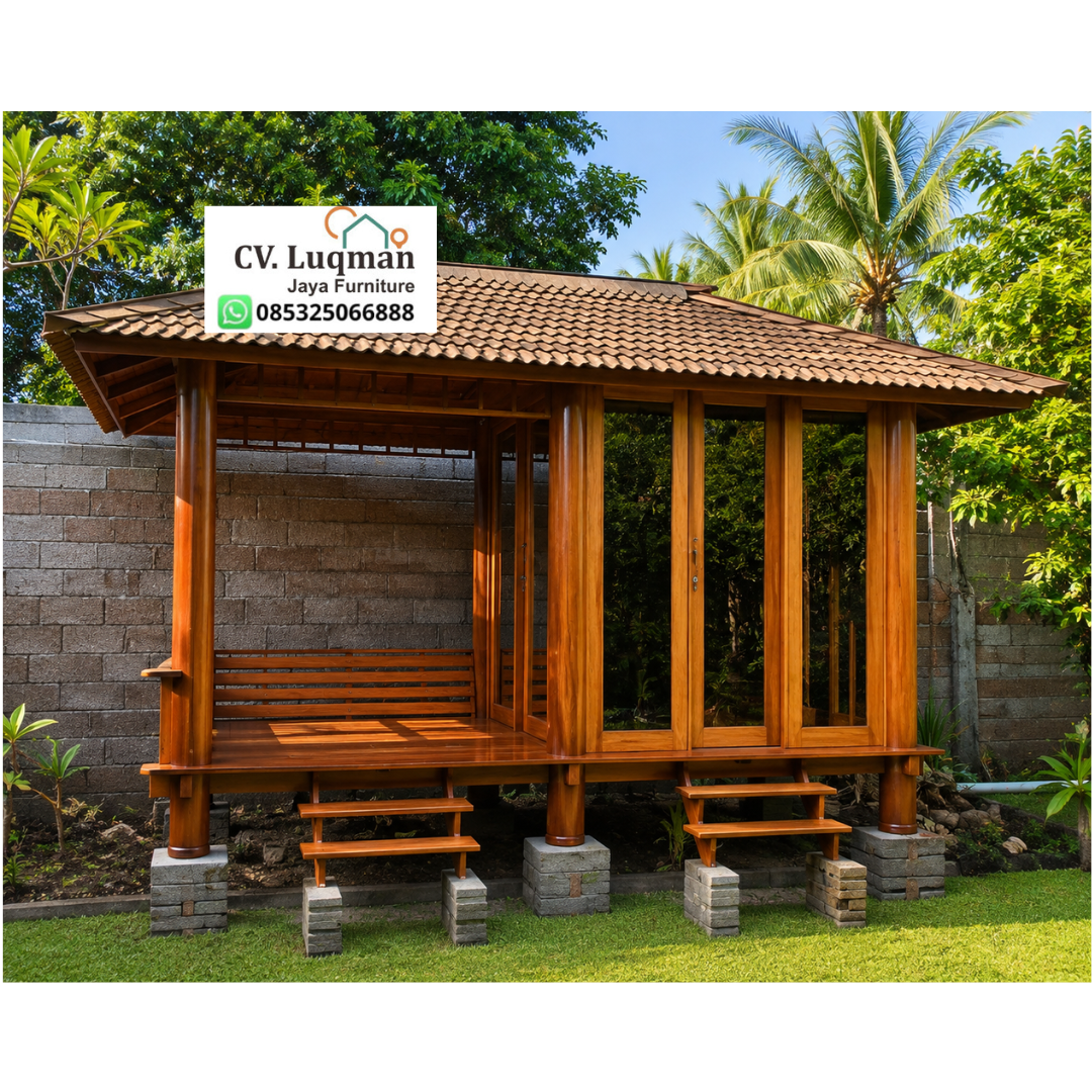 Gazebo Minimalis Kayu Jati Gazebo Minimalis Kayu Jati