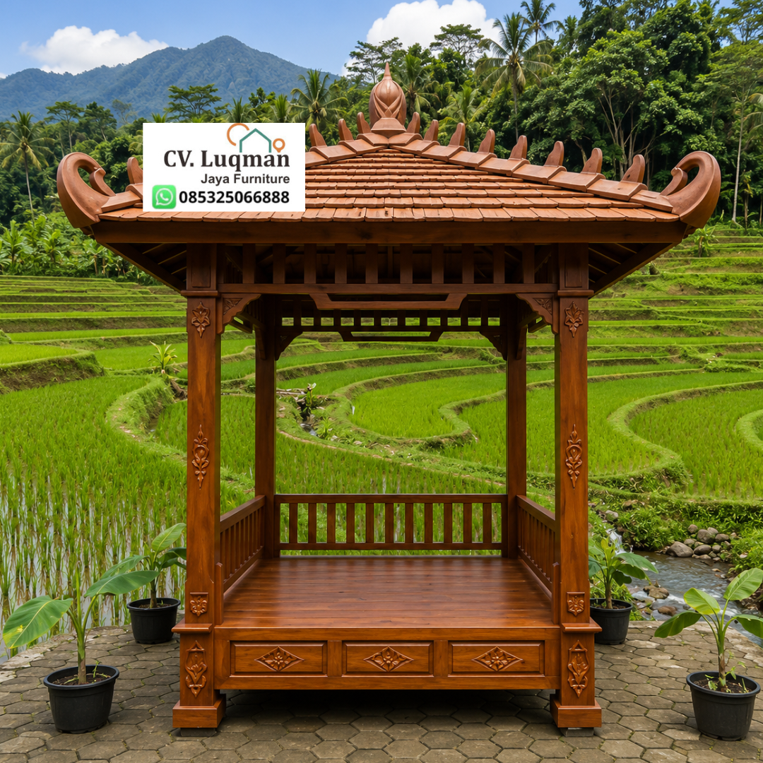Gazebo Kayu Jati Minimalis