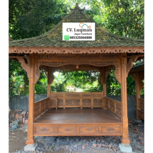 Gazebo Ukir Kayu Jati Mewah