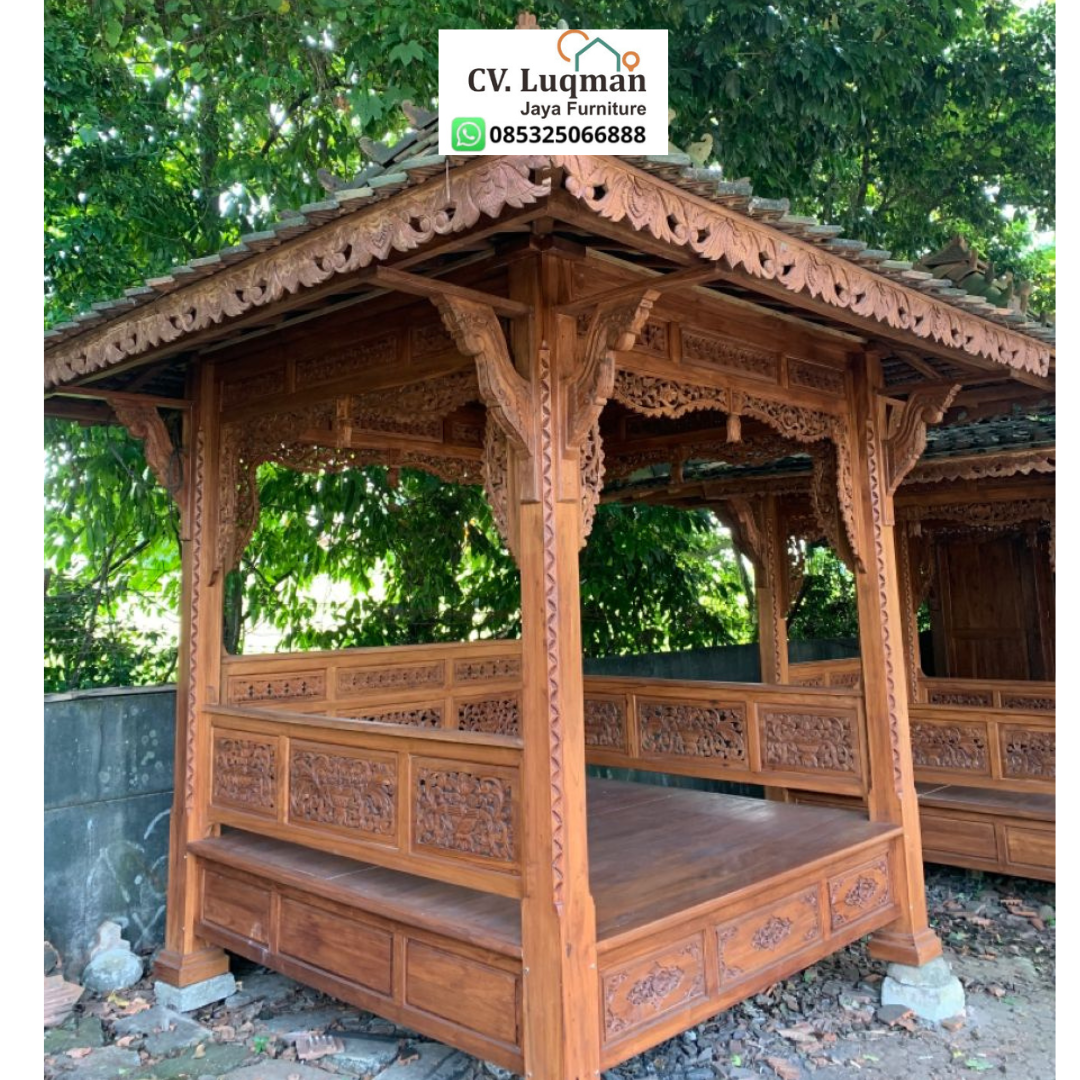 Gazebo Ukir Kayu Jati Mewah Gazebo Ukir Kayu Jati Mewah