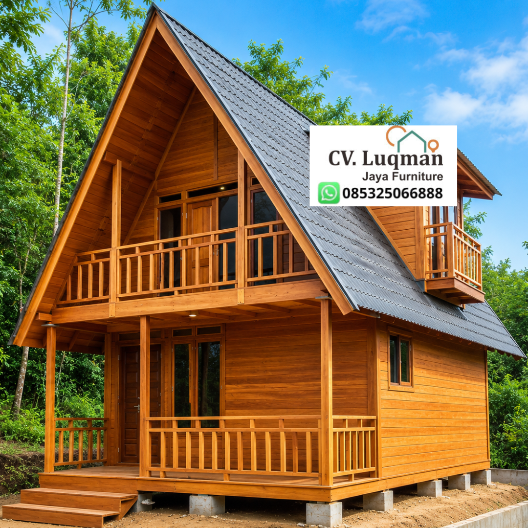 Rumah Glamping Kayu Jati 2 Lantai Rumah Glamping Kayu Jati 2 Lantai